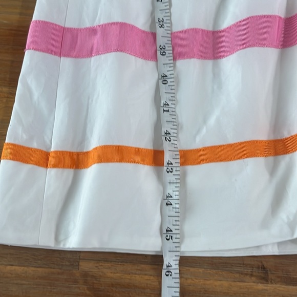 J Crew One Shoulder Ribbon Striped Summer Dress Midi White Sz 2 - Picture 13 of 15